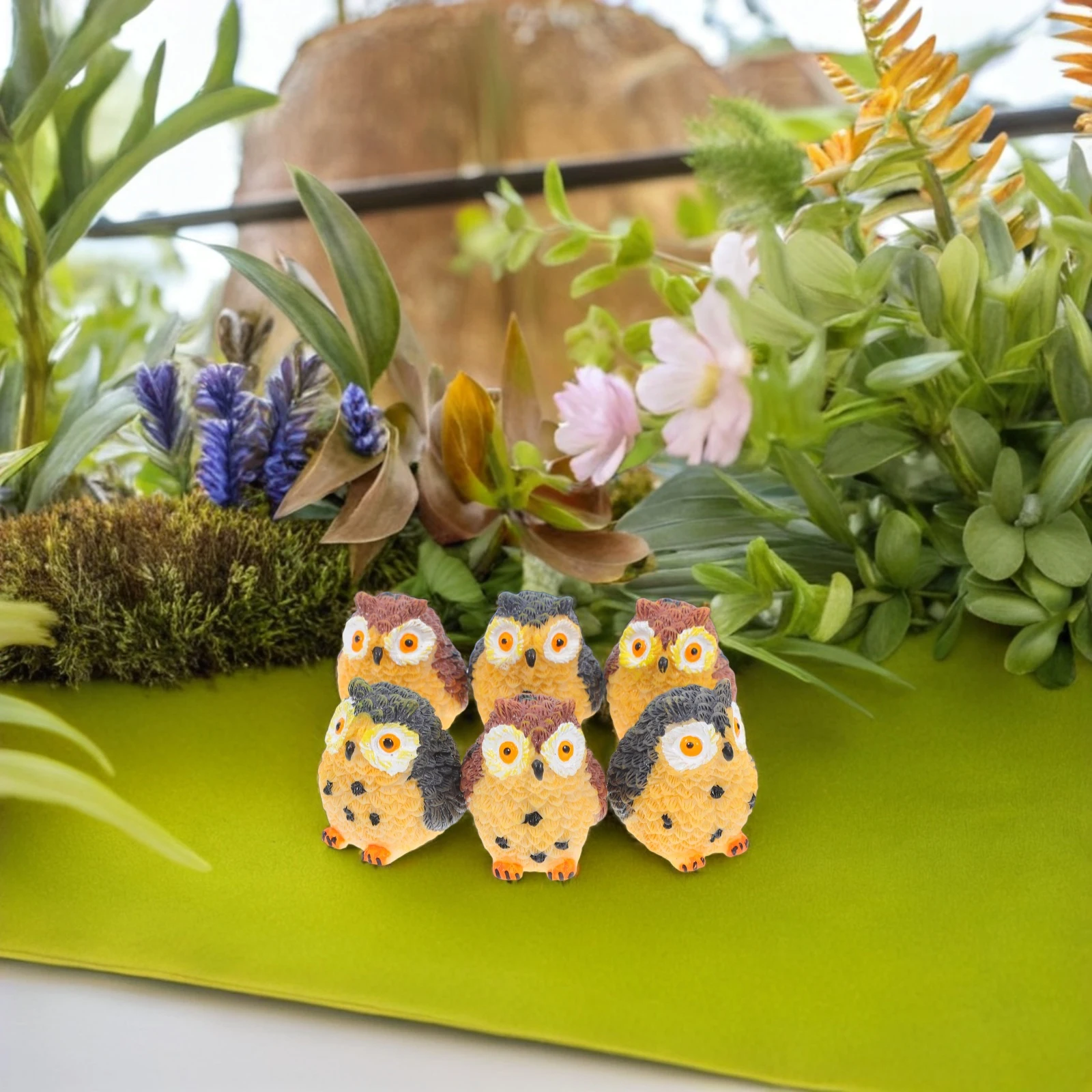 

6 Pcs Micro Landscape Owl Animal Sculpture Ornaments Home Decor Miniature Statue Decorations
