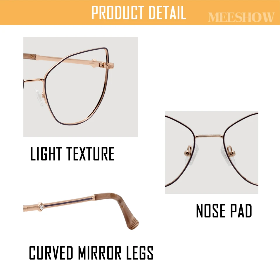 MEESHOW Glasses Woman Optical Lenses With Recipe Glases for Women Lunette Pour Femme Original Eyeglasses Women's Eyeglass Frame