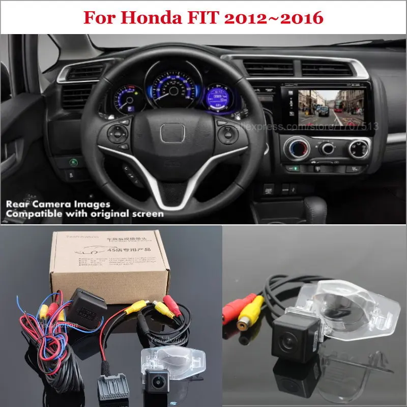 Rear View Camera For Honda FIT 2012~2016 - Back Up Reverse Camera Sets RCA & Original Screen Compatible