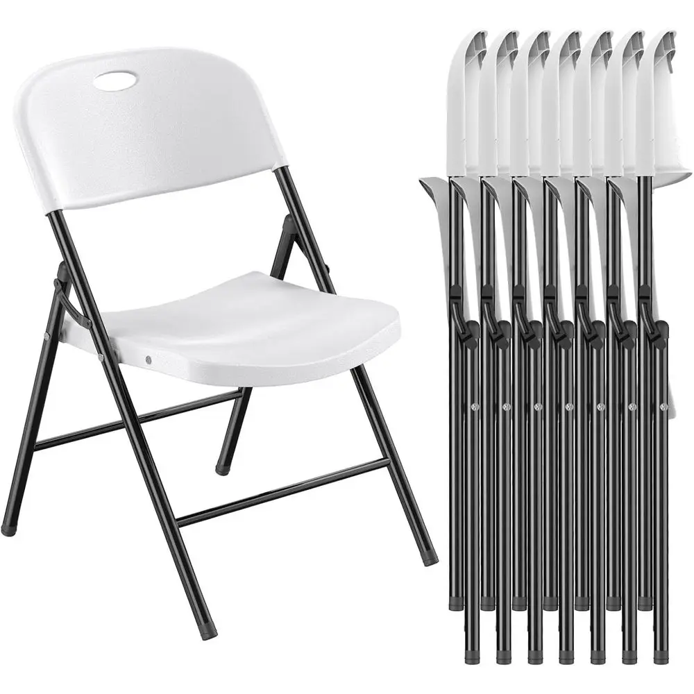 

Weight Limit Heavy Duty Plastic Folding Chair with Reinfoced Steel Frame for Indoor and Outdoor, Wedding, Party, Restaurant, Mee