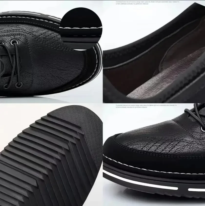 Echt Lederen Heren Casual Schoenen Van Hoge Kwaliteit Heren Sneakers Elastische Band Wandelschoenen Voor Heren Luxe Formele Office Oxfords