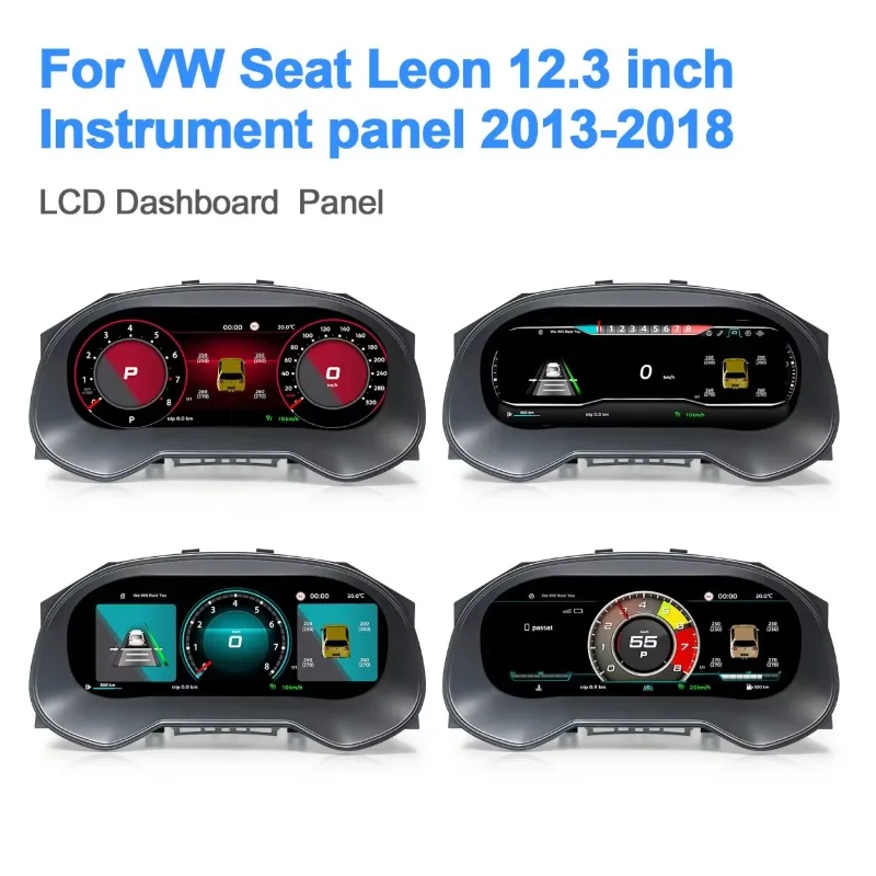 26 Style Car Digital Cluster Instrument Digital LCD Dashboard Linux System CarPlay For VW Seat Leon 2013-2018