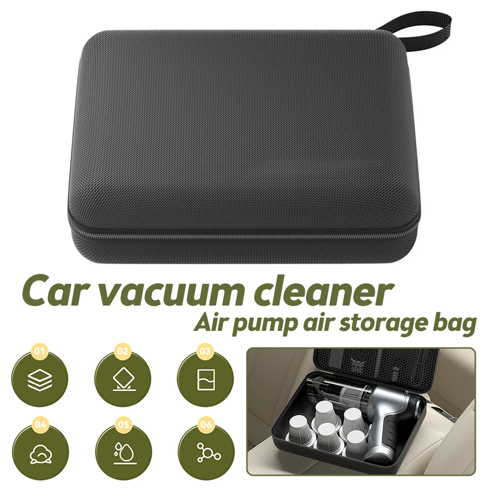 Car Vacuum Cleaner Storage Bag Portable Air Pump Dustproof Bag Headphone Charger Data Cable Storage Box Organizer Carrying Case