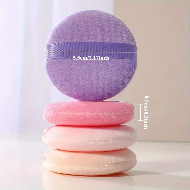 1/5 قطعة من إسفنجة بودرة جافة مستديرة من الكريستال فائق النعومة للمكياج