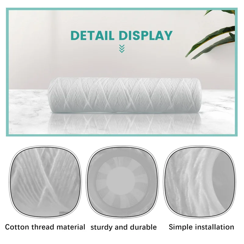 

ABKR-10 Микрометровый картридж для фильтра для воды с раневыми осадками, 6 шт., фильтрация отложений для всего дома, универсальный