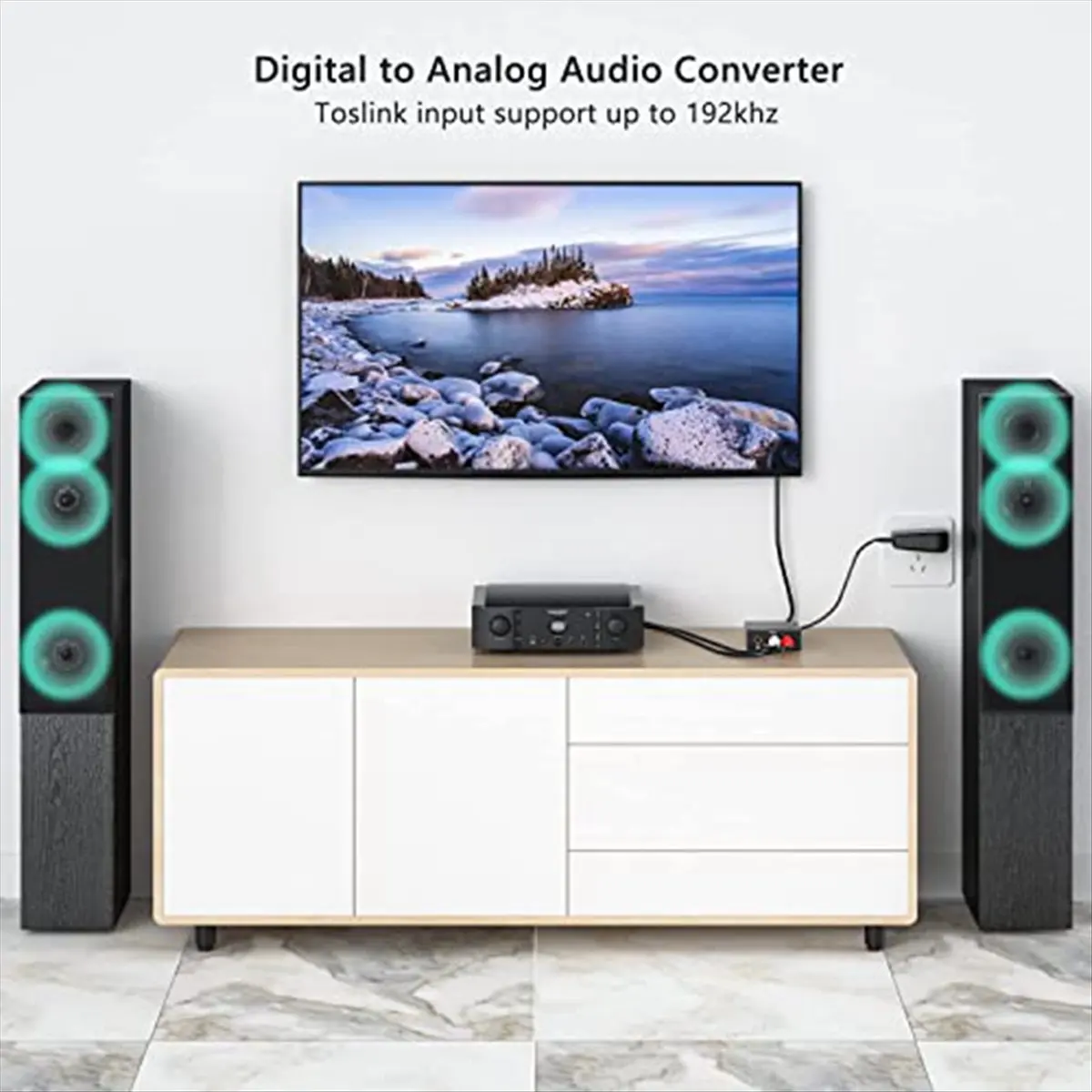 

Power Tool Sets DAC 192KHz Digital to Analog Audio Converter, Toslink Optical to 3.5mm Adapter for PS 4 HD DVD Home Theater Syst