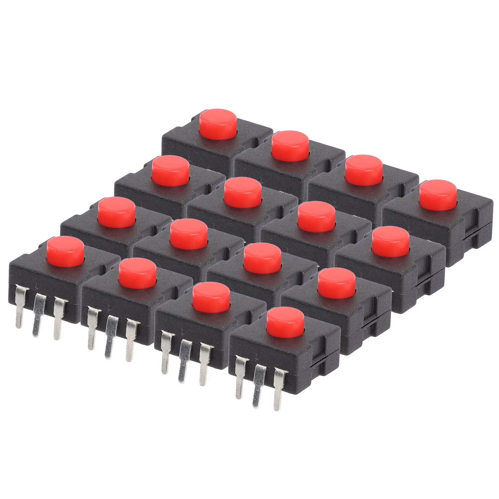 

20pcs Red Head Flashlight Switch Push Button Square Mini 3 Feet Tail Key Small Torch Accessories Safe Reliable Electrical