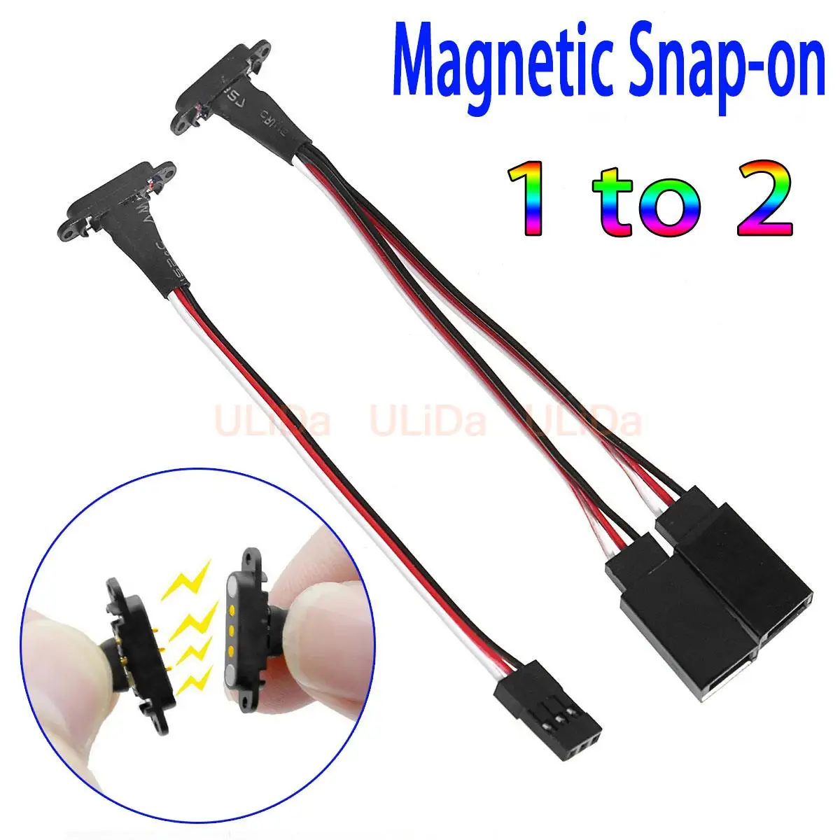 1pc Magnetische RC Verlängerung Kabel Schwarz Simulation Snap-on Kabel Einfach zu Installieren Kunststoff Auto Licht Verlängerung draht RC Boot FPV