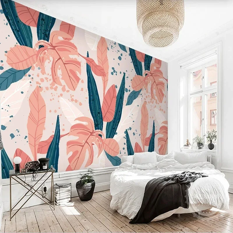 Custom Any Size 3D Mural Wallpaper Modern Minimalist Abstract Art Banana Leaf Bedroom Living Room Backdrop Papel De Parede Tapet