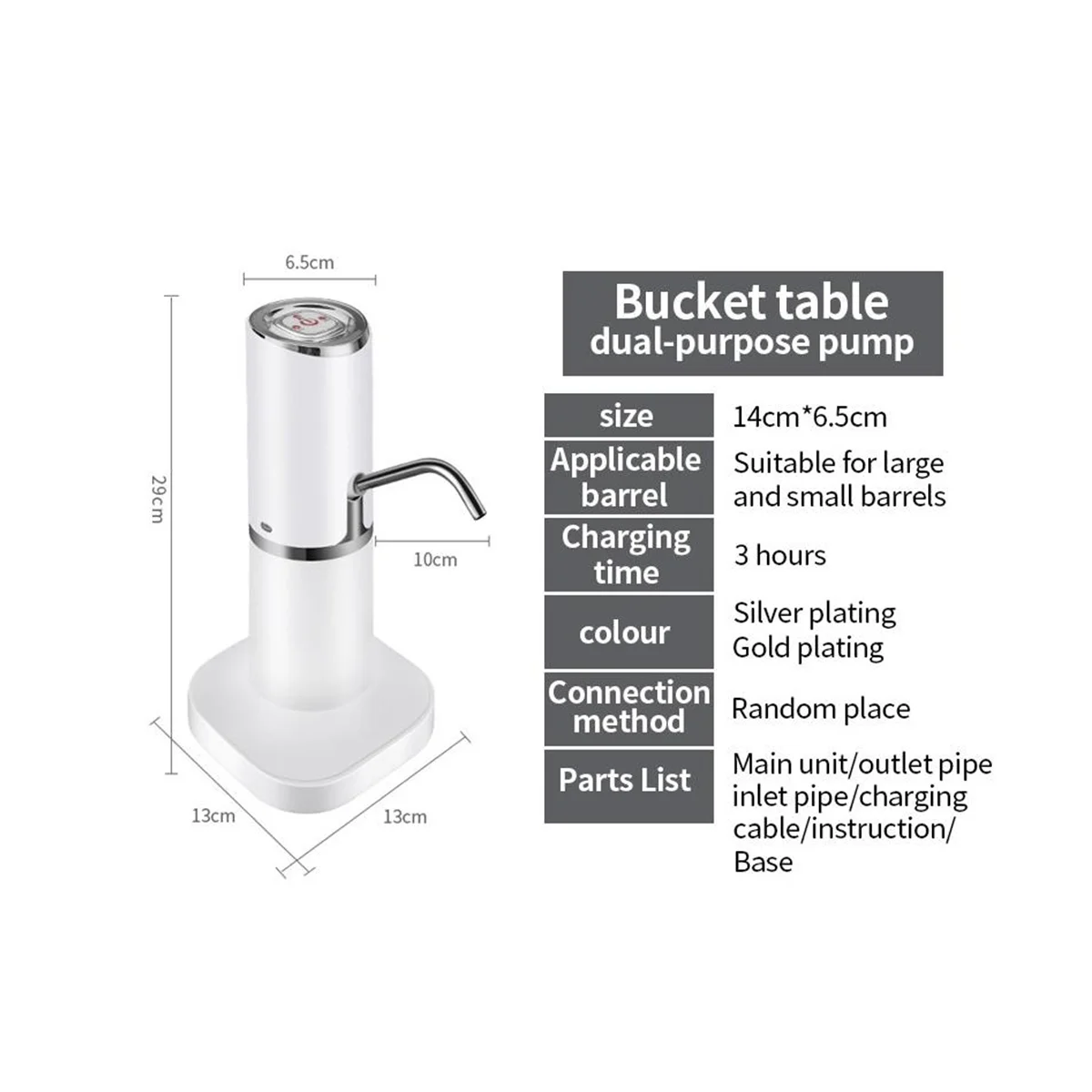 elektryczna pompa wodna Dozownik pompy wodnej Pompa do butelek z wodą Mini beczka na wodę