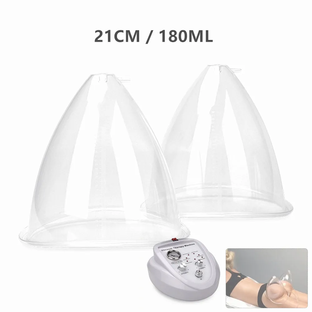 2pcs 21cml/180ml Breast Enlargement Cupping Hip Lifting Buttock Vacuum Pump Cupping Massage Cup Accessories