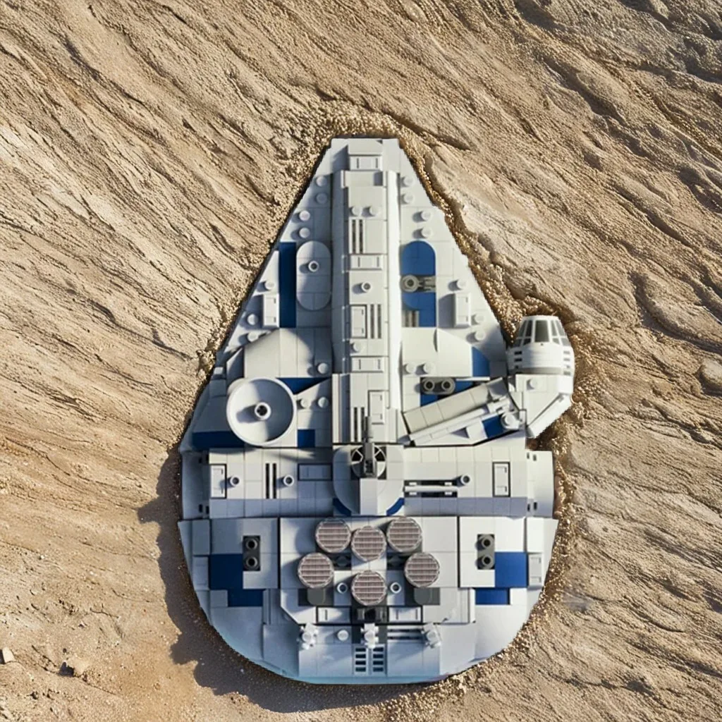 982pcs MOC Pixel Dans SOLO Space Cruiser MIDI Sized But UCS Style Detailed Stand Battle Model Building Blocks Art Build Toy Gift