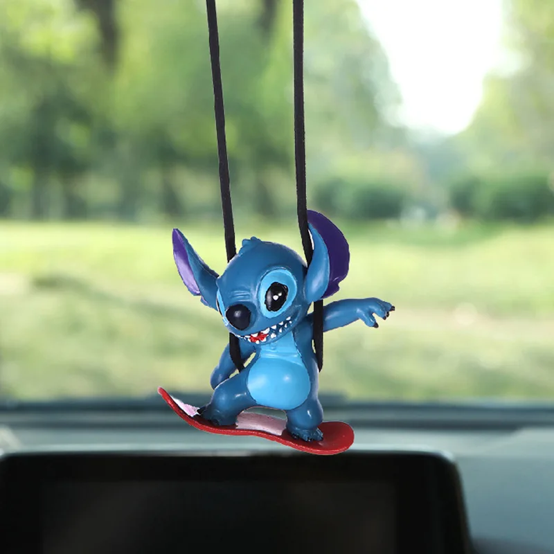 Disney Anime Film Stich Action figur Modell Dekoration Auto Rückspiegel hängen Anhänger Auto Interieur Ornamente Zubehör