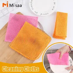 Innovative Dish Washing Net Cloths Rapid Mesh Non-stick Dishwashing Cloth Dry Scourer Mesh Washing Cloths Kitchen Cleaning Tool