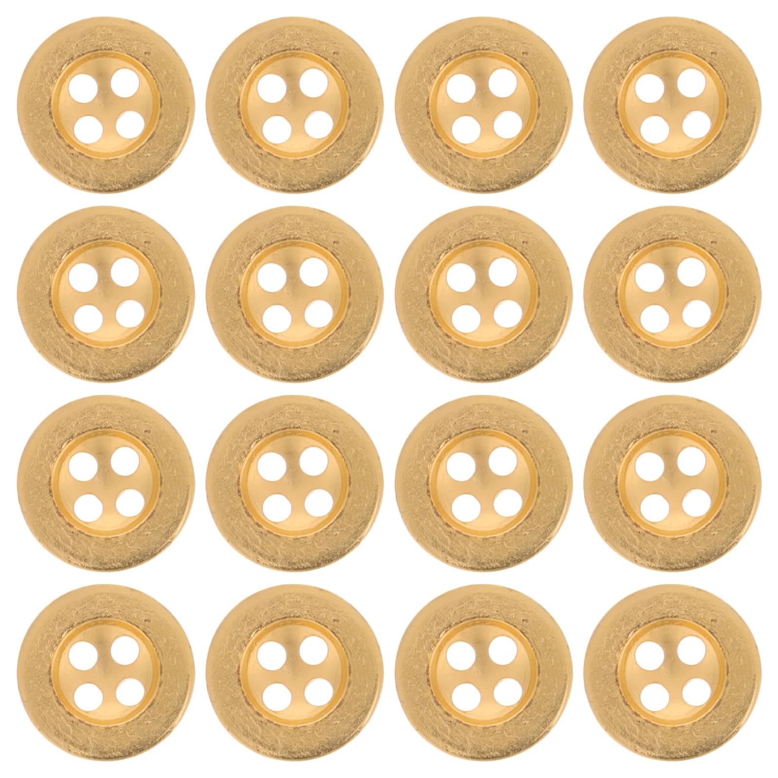 

100pcs Four Eye Plated Buttons Plastic Wide Edge Gold Silver 12.5MM Clothing Replaceable Sewing Craft Supplies