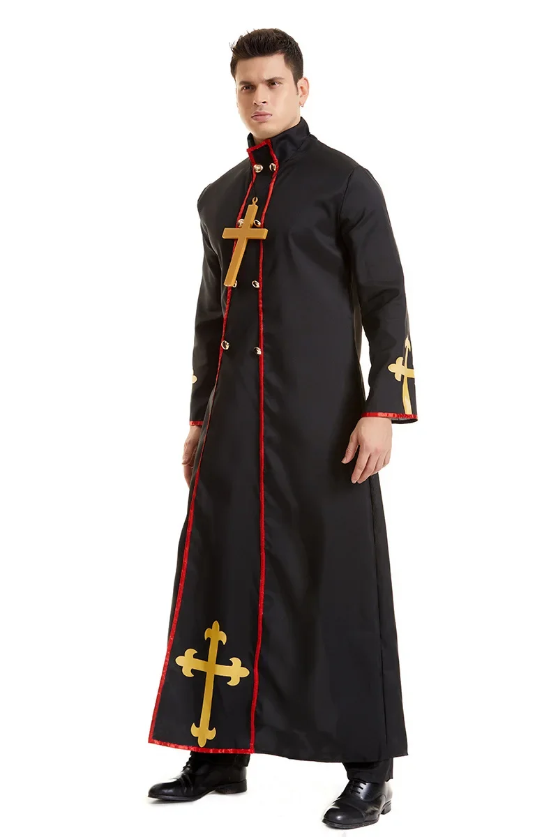 Cosplay Halloween Scary Evil Priest Costumes Minister of Death Adult Purim Carnival Ghost Fancy Dress Up Party Disfraz Hombre