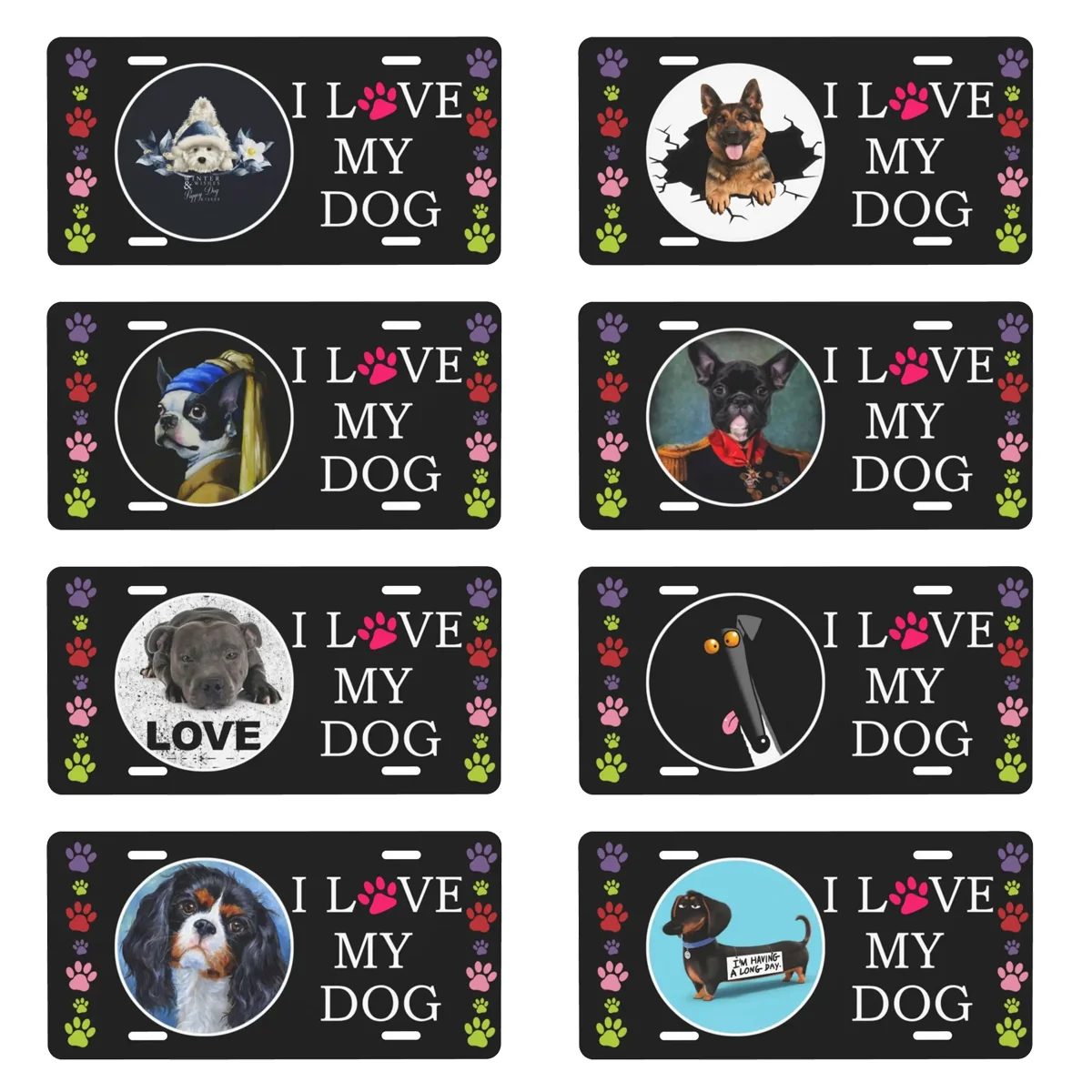 Ich liebe meinen Hund Geschenke Haustier Nummern schild Abdeckung Hund Liebhaber Dekoration