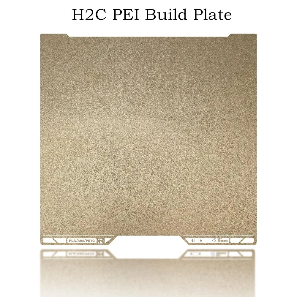 

H2C Build Plate Textured PEI Sheet 335x325mm for Bambu Lab H2C Double Sided PEI Flexible Spring Steel Heated Bed Strong Adhesion