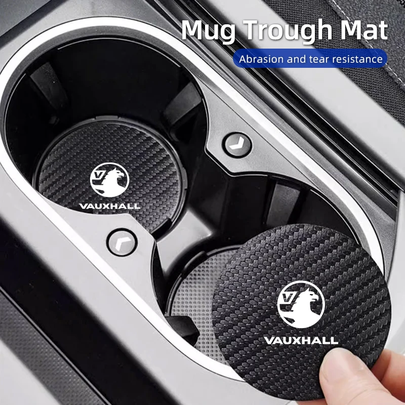Car Coaster Carbon Mug Drinking Pad Cup Non-Slip Mat Accessories For Vauxhall VXR Astra GTC Tigra Zafira Vectra Signum Meri