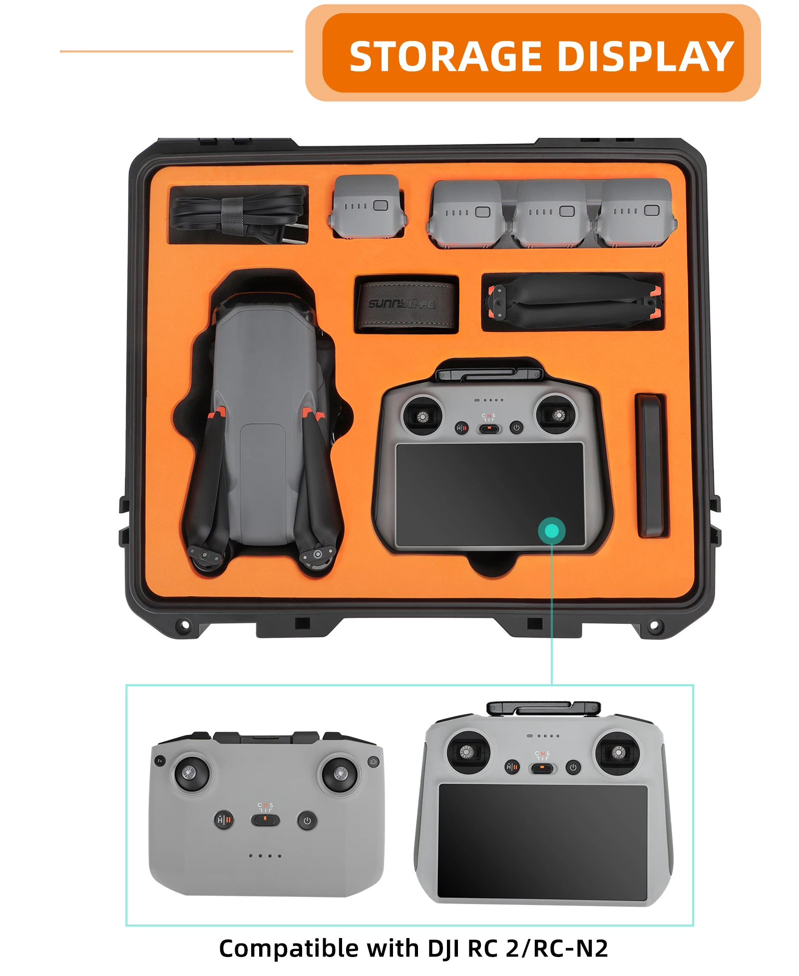 Organizer Case Large Capacity Standard Version Multi-Electricity Smooth Flying Version Drop-proof Outdoor Suitcase For DJI AIR 3