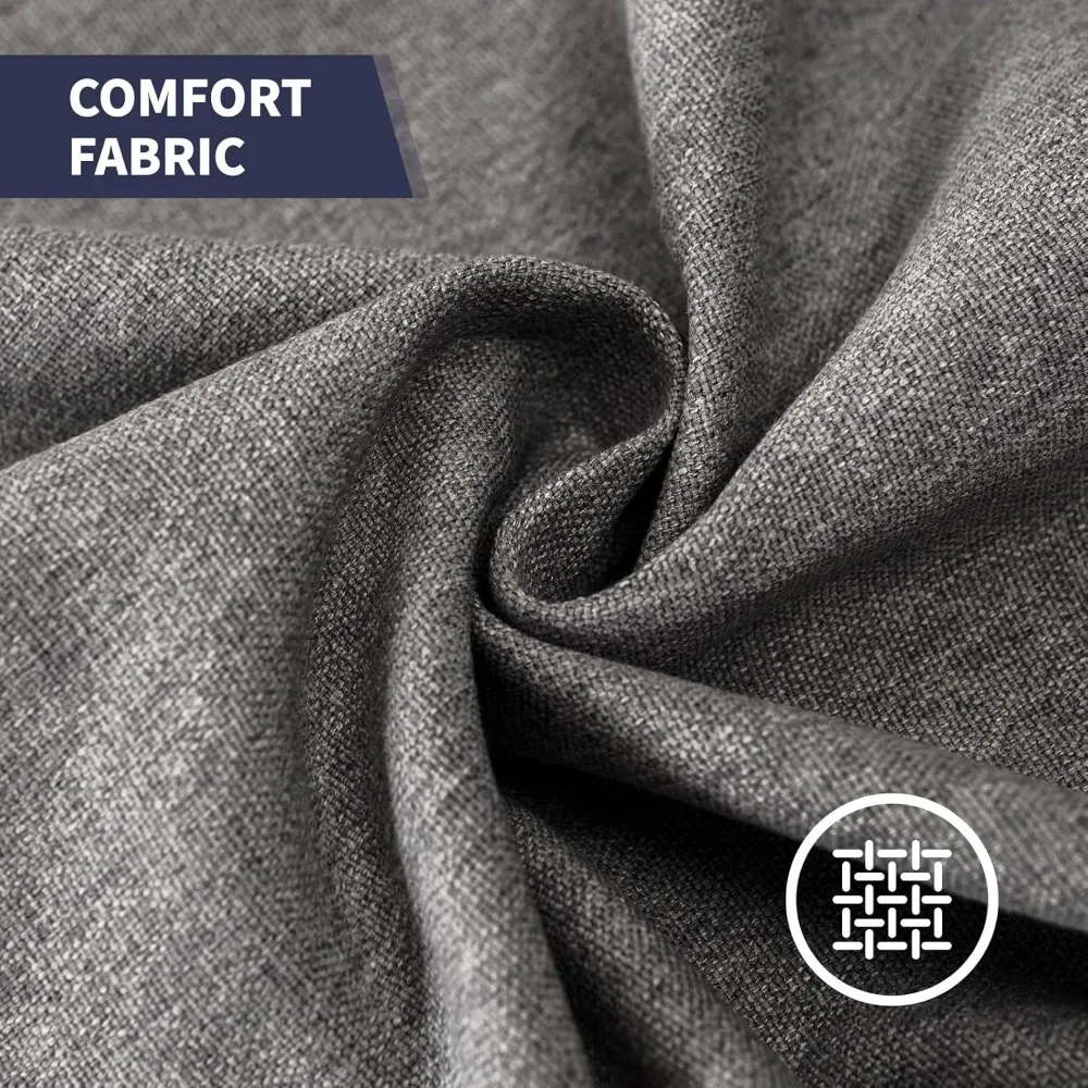 Современный секционный диван из 2 предметов с льняной обивкой и 5 толстыми подушками, отделкой гвоздями, мебель для гостиной, удобные сиденья