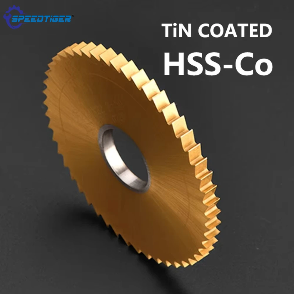 HSS Co Circular Saw Blade TiN or Nitride Coated Cutting Tool CNC Slot Machining Dia.40 50 60 63 75 80 100 110mm for  Metal Steel