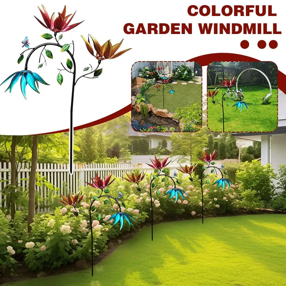 

1pcs Colorful Garden Windmill Diy Lawn Windmill Decorative Decoration Garden Courtyard Wind Terrace Spinners Supplies G4e9