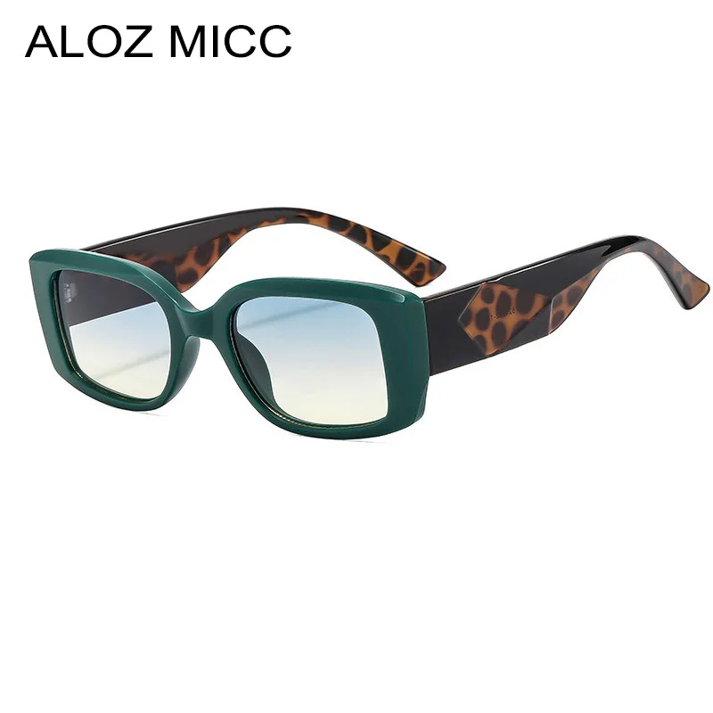 

ALOZ MICC Retro Punk Square Sunglasses Women Fashion Dark Green Shades UV400 Gradient Lens Trending Sun Glasses Female Eyewear