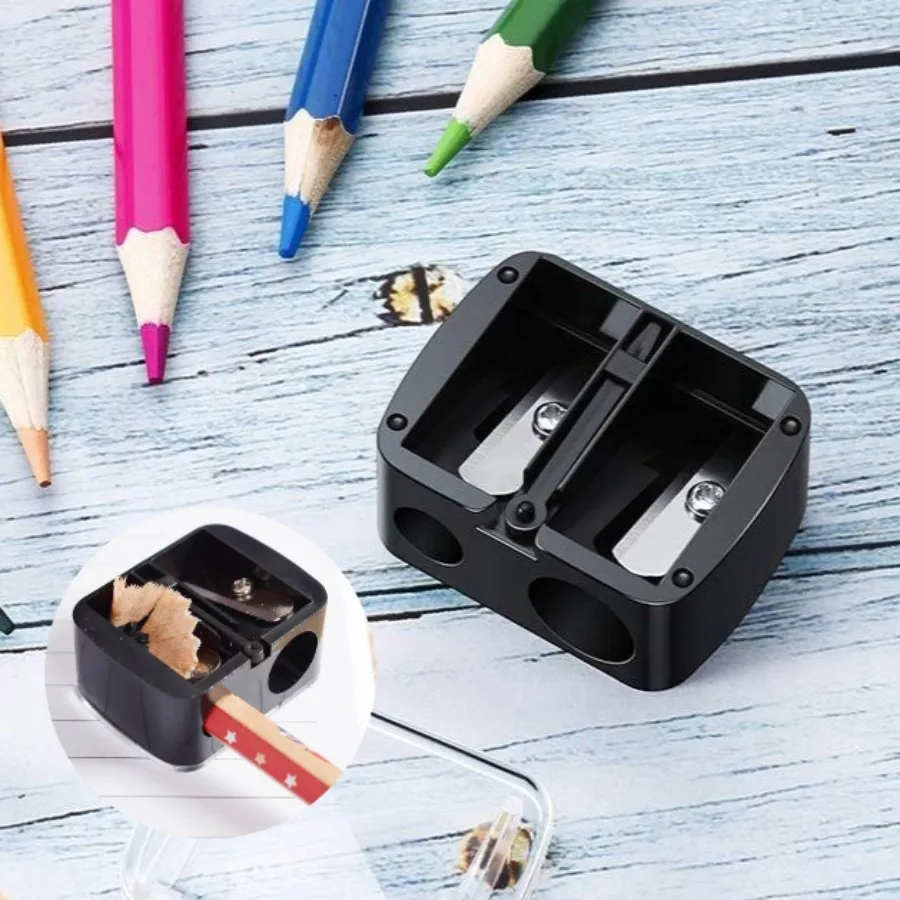 5pcs Plastic Double-hole Pencil Sharpener, Eyebrow Eyeliner, Lip Liner and Lipstick Pen, Precision and Durable Makeup AIDS.