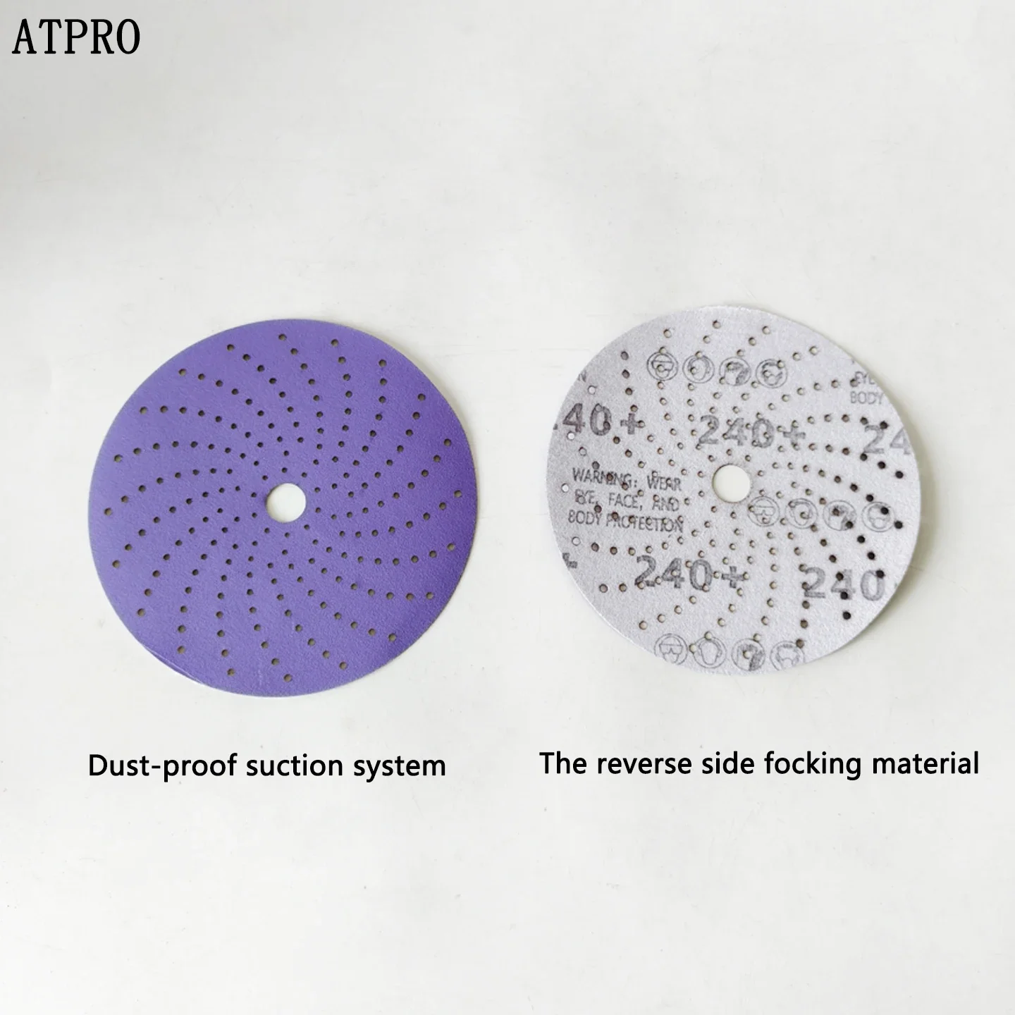 50-Pack 6-Inch Purple Ceramic Sanding Discs, 150mm Multi-Hole Hook and Loop Sandpaper, for Automotive Paint Polishing
