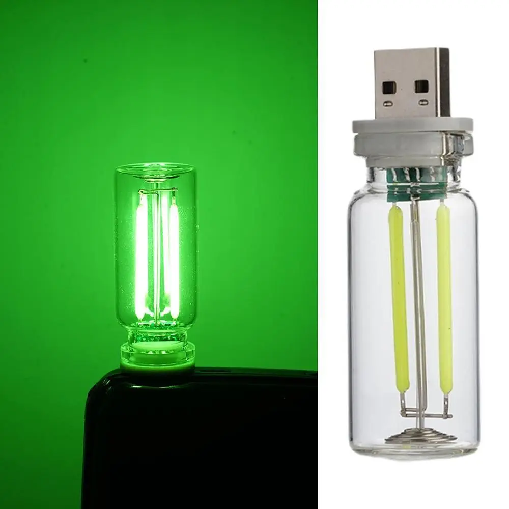 Portable DC 5V Car Night Light Touch Control Colorful USB Lamp Adjustable Filament Lamp Room Decor