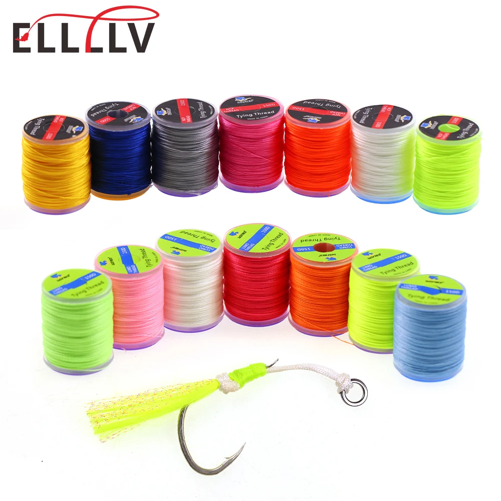 

Ellllv 150D Luminous Binding Thread for Jig Lure Assist Hooks Fluorescent DIY Hand-knotted Thread Saltwater Flies Tying Material