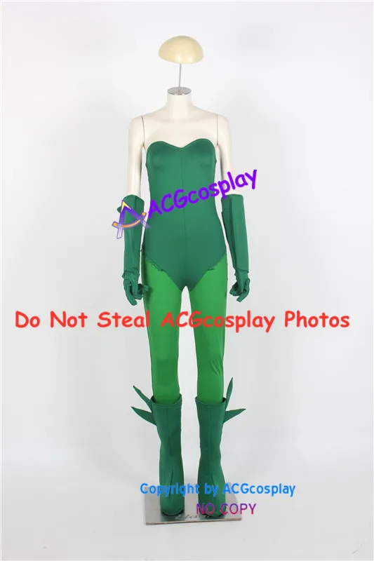 Green bodysuit Poison Ivy Cosplay Costume acgcosplay include boots covers