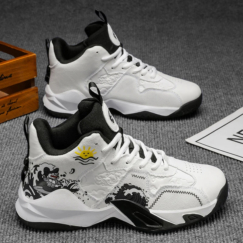 

Брендовые баскетбольные кроссовки для мальчиков, детские кроссовки, нескользящая уличная детская спортивная обувь на толстой подошве, детские кроссовки с корзиной для мальчиков