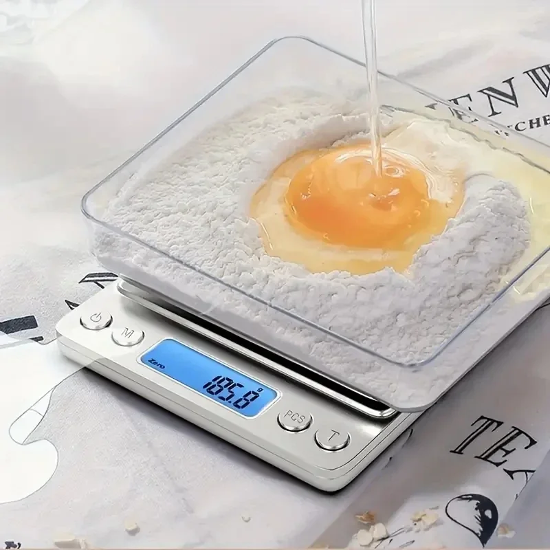 High precision jewelry scale Mini electronic pocket weighing portable household kitchen scale 0.1g food weighing precision image 3