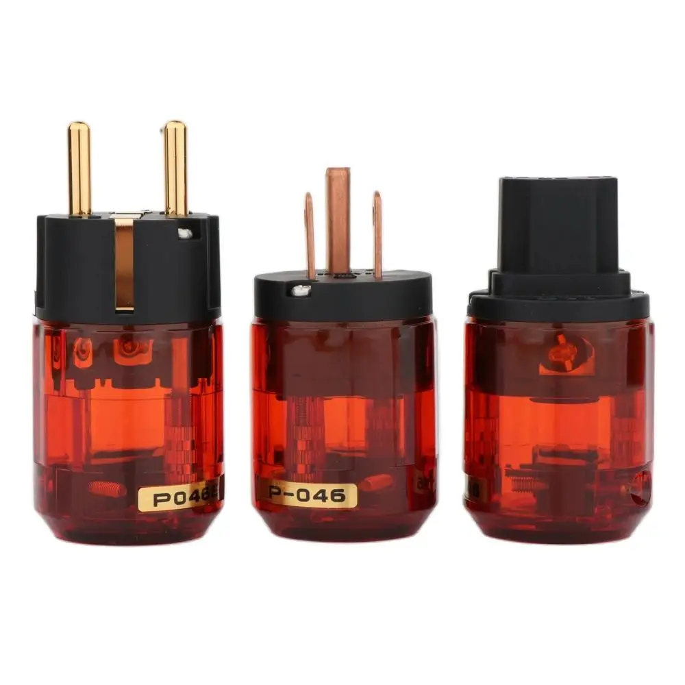 Пара штекеров питания Schuko Europe EU p-046E, 24-каратный позолоченный аудиоразъем IEC C15, гнездо-папа, аудиоразъем для DIY