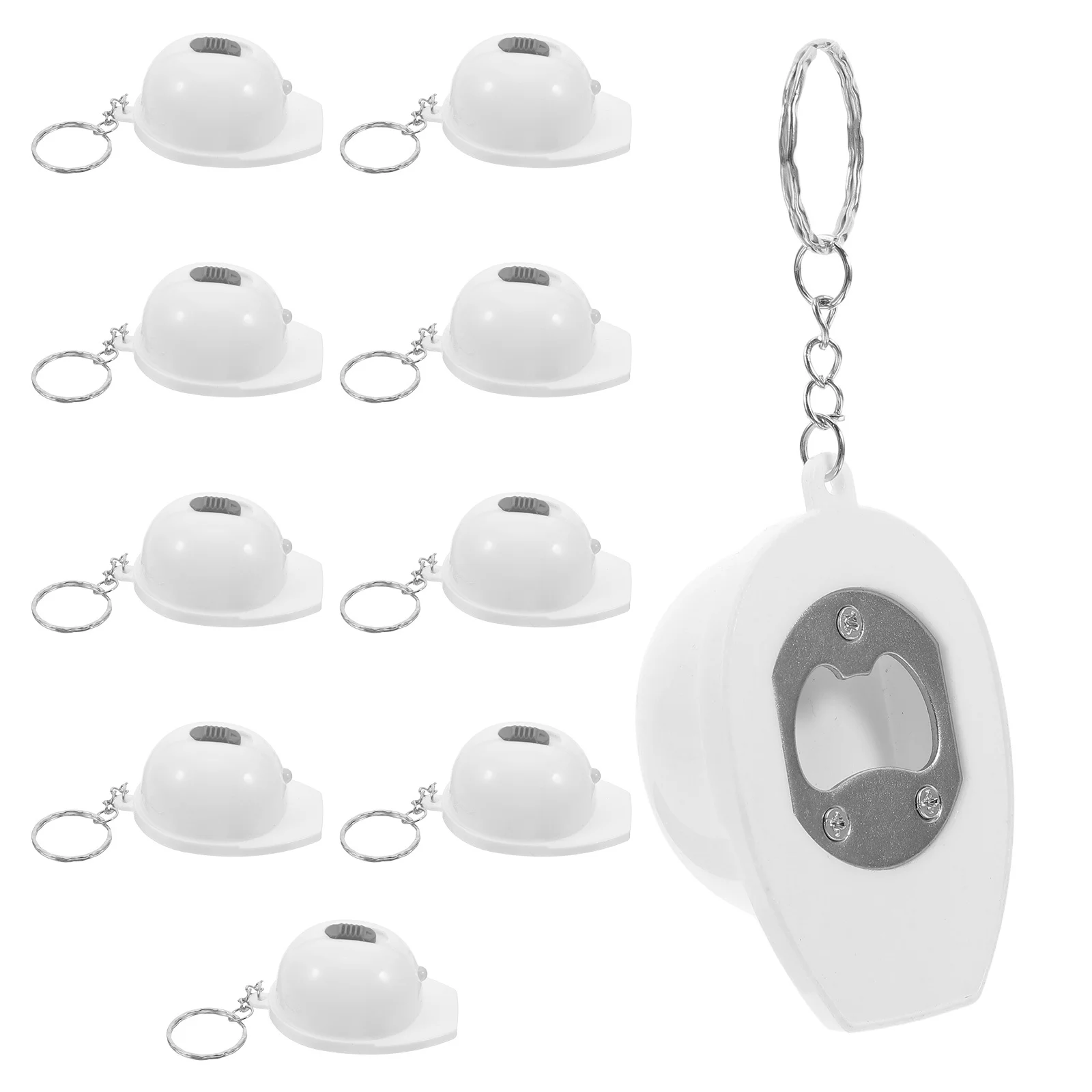 10pcs 미니 손전등 키 체인 흰색 작은 크기 휴대용 LED 라이트 생일 파티 선물 건설 테마 키 링 핸디 도구