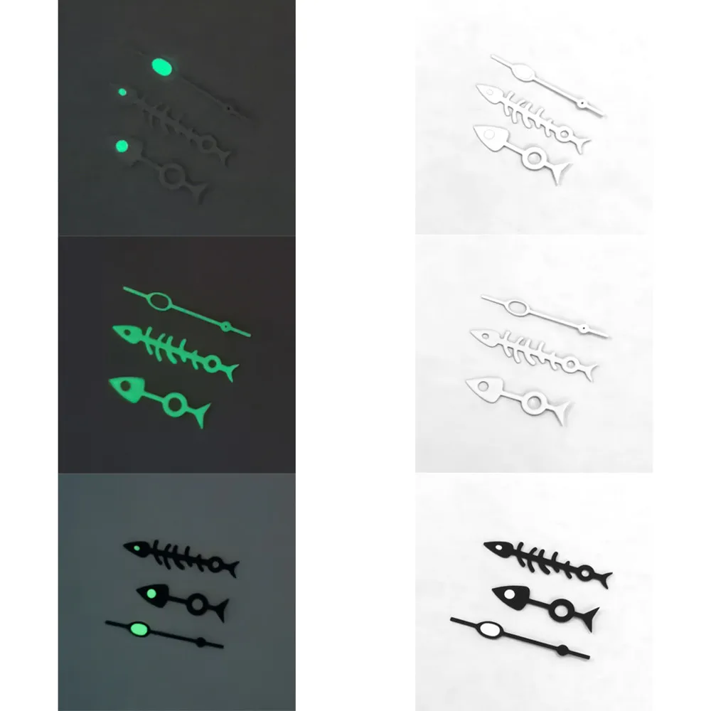1Set 316L Steel White Luminous Watch Hands for NH35 NH36 4R 7S Movement, 8x12x12.5mm 3 Hands Replacement