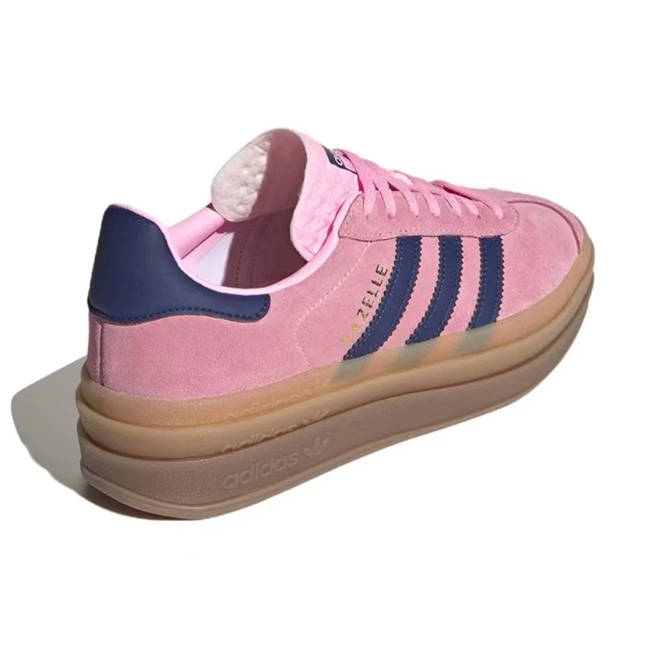 Adidas Originals Gazelle Bold Casual antislip slijtvaste laag uitgesneden boardschoenen met dikke zolen voor dames, groen roze bruin