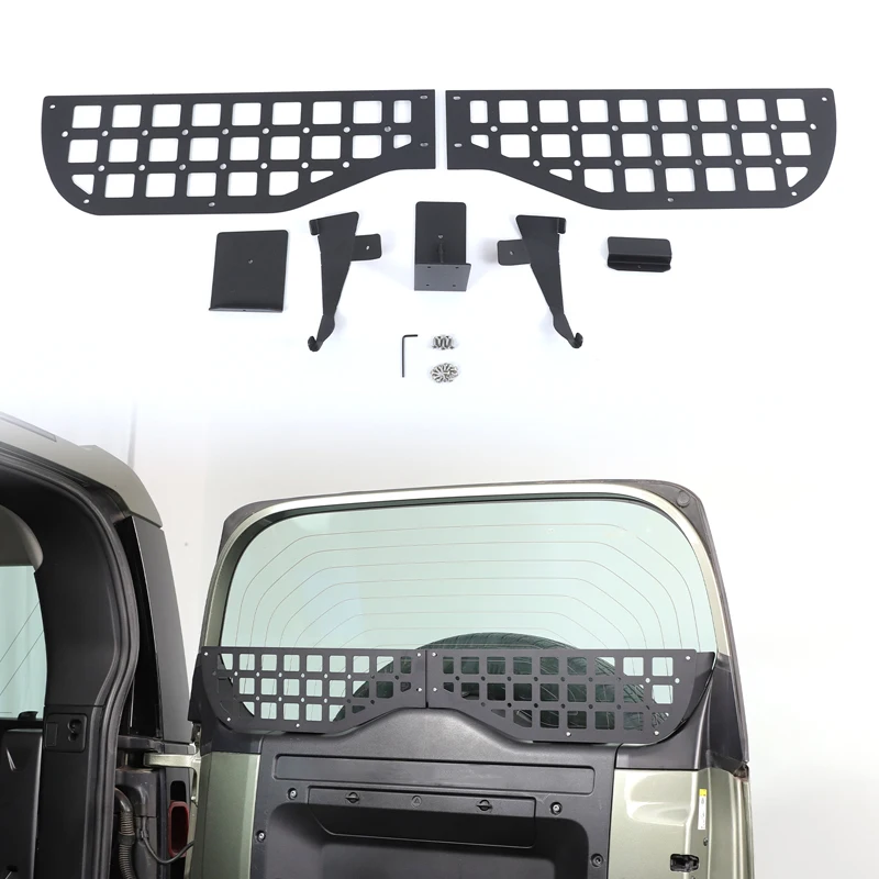 For Land Rover Defender 90 110 130 2020+ Aluminum Alloy Black Car Tailgate Window Storage Fence Foldable Pallet Rack Accessories view 3