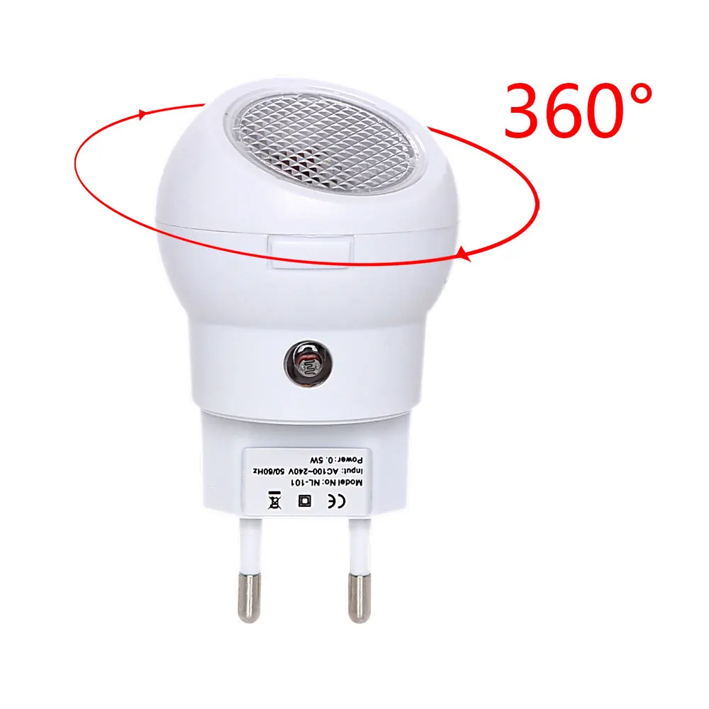 ITimo Light Sensor Convenience 360 Manual Rotation Atmosphere EU Plug Night Light LED Bedroom Lamp