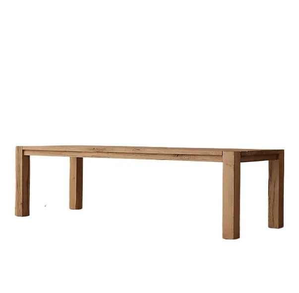 

Solid wood dining table and chairs wabi wind rectangular French homestay retro small apartment all solid wood solid wood table