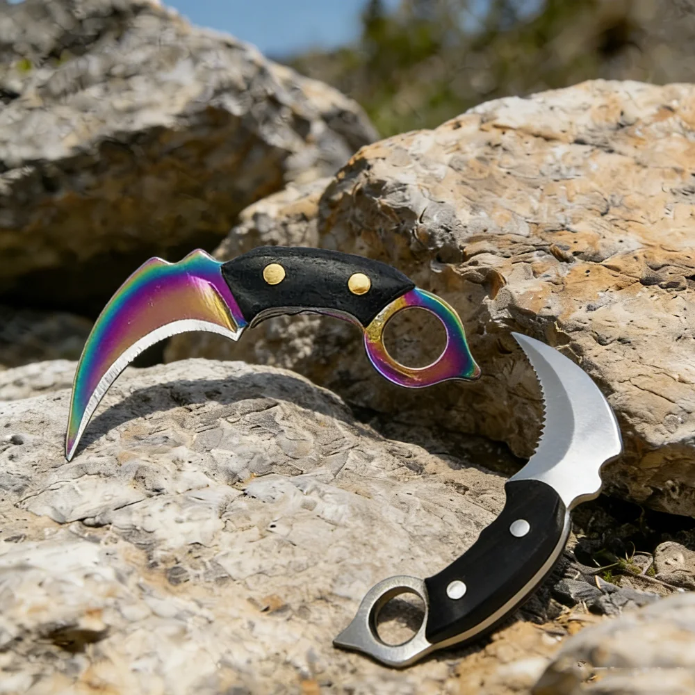 Mini Keychain Knife, Stainless Steel Wooden Handle, Tiny Portable EDC Opener Cutter, Outdoor Daily Tool, Handy Craft Gift