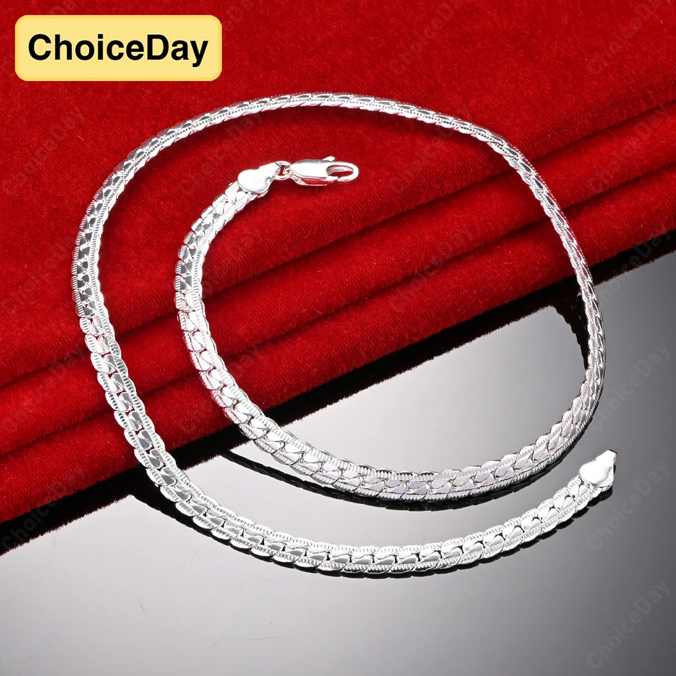 

ChoiceDay 925 Sterling Silver Exquisite Simple Necklace Women's Wedding Party Holiday Gift Versatile Jewelry