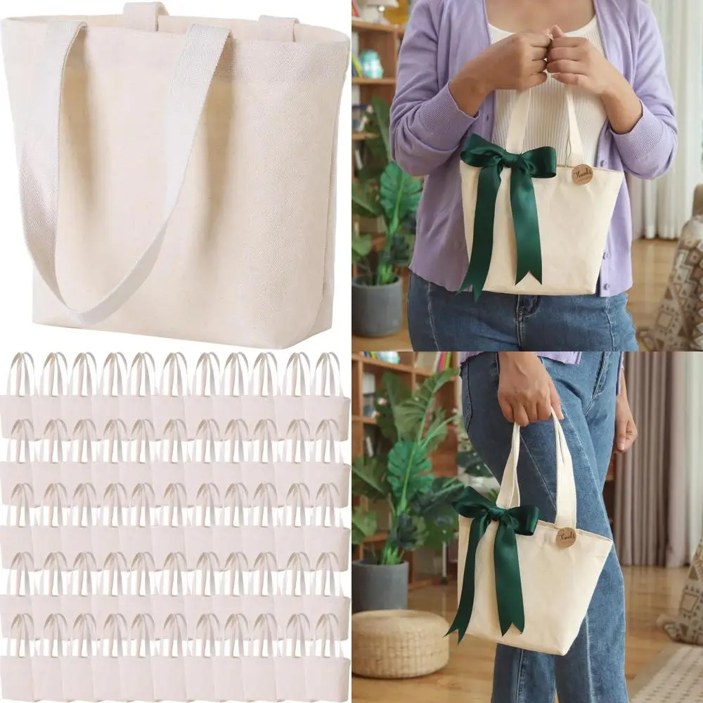 

Мини-сумки-тоут из холста 10x8x3 дюйма для росписи по ткани - хлопок, прочные, идеально подходят для подарков