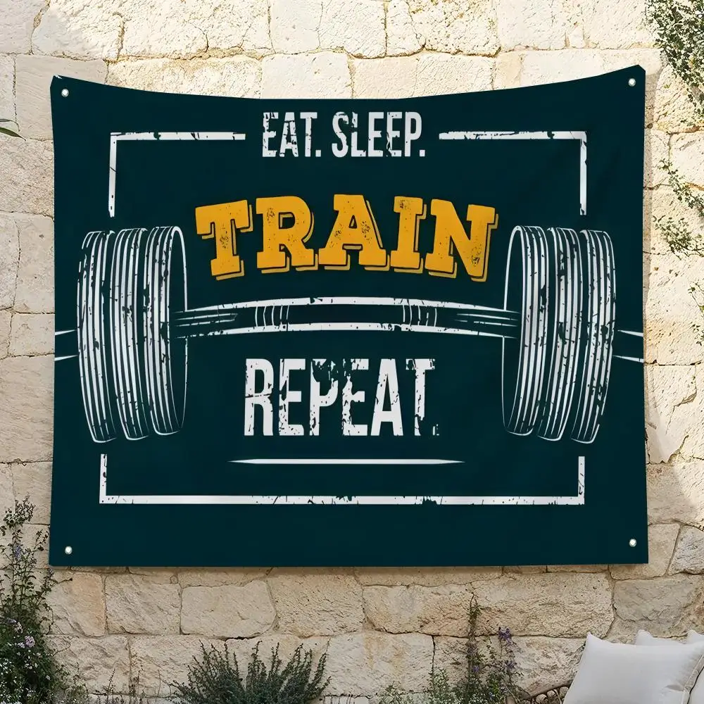 Flags Home Yard & Garden Decor Banner - Indoor Outdoor Wall Hanging Flag G-GYM SloganS