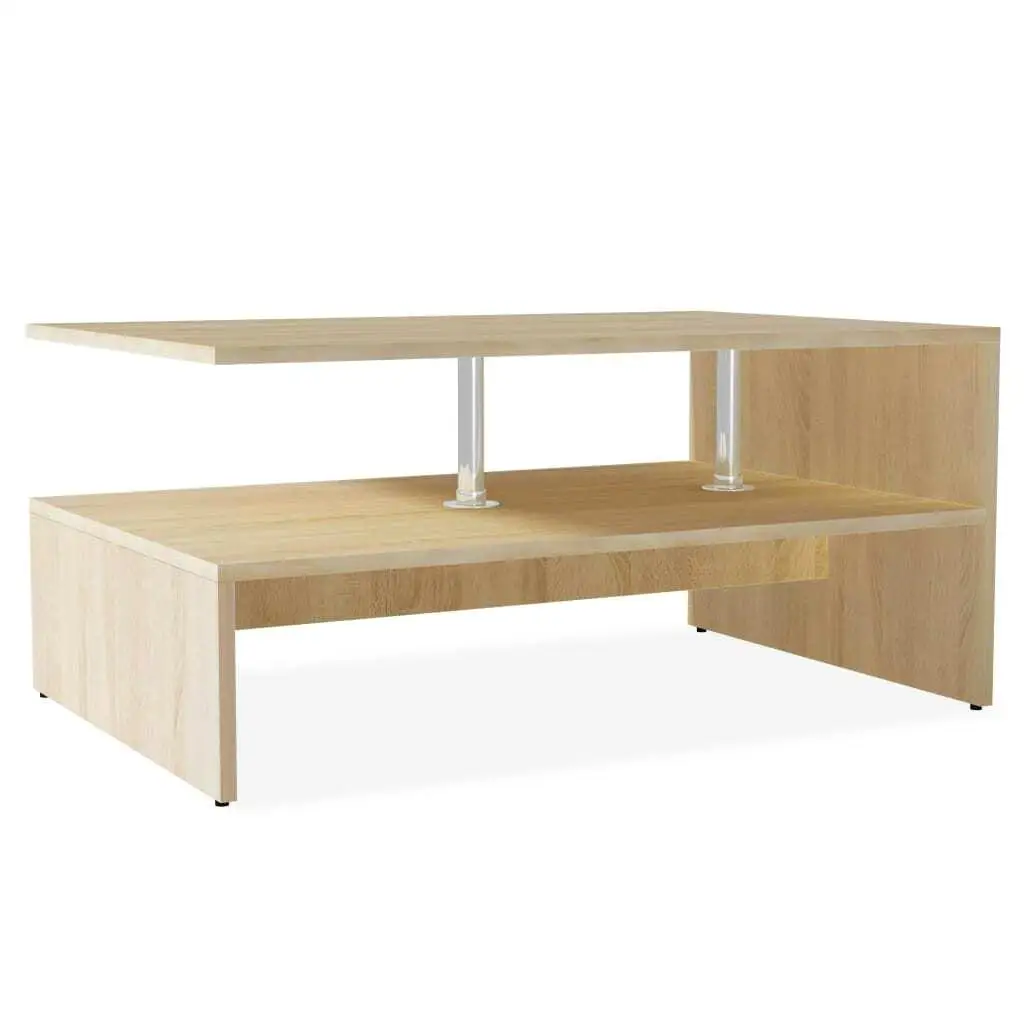 

Modern Oak Engineered Wood Coffee Table 35.4x23.2x16.5 | Stylish Living Room Furniture