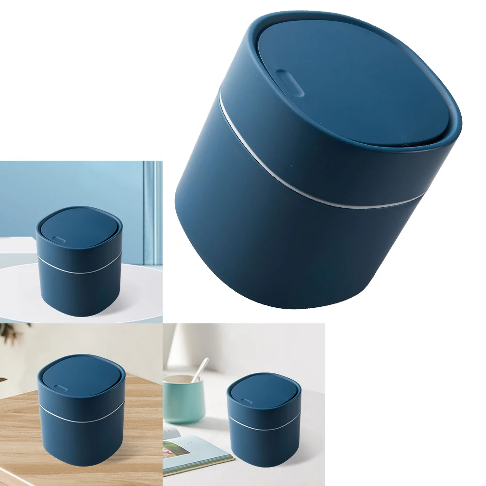 

Mini Trash Can with Lid Nordic Style Desktop Garbage Basket Removable Lid Sundries Barrel Box for Office Desk Bathroom Vanity
