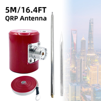 5M/16.4FT QRP Antenna 300W-600W 14M-30MHz HF Antenna Telescopic High-Frequency Stainless Steel 1/4 Wavelength For USDX QRP Radio