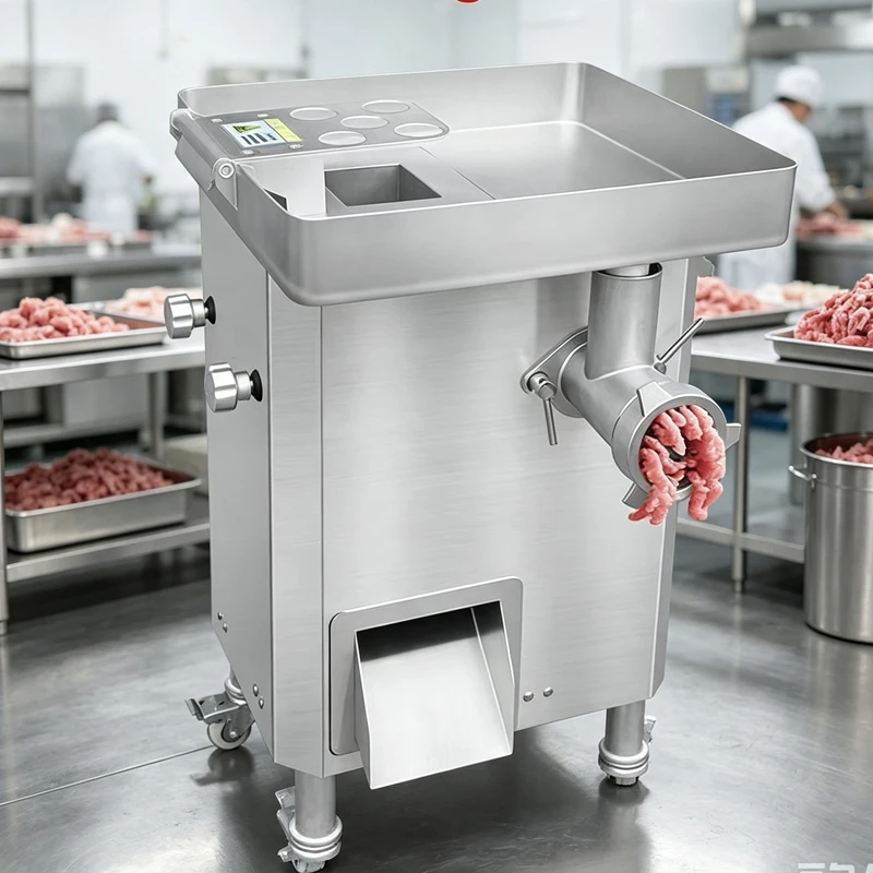 Electric Meat Grinder & Slicer 0.75/1.1kw Commercial Meat Cutting Machine Stainless Steel Meat Processing Equipment
